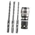 thumbnail image 1 of DYNWAVECA Electric Wrench Conversion Hammer Adapter Converter Easy to Install,Replaces Electric Wrench Conversion Head for Construction with 3 drill bit, 1 of 9