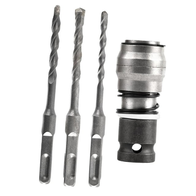 DYNWAVECA Electric Wrench Conversion Hammer Adapter Converter Easy to Install,Replaces Electric Wrench Conversion Head for Construction with 3 drill bit