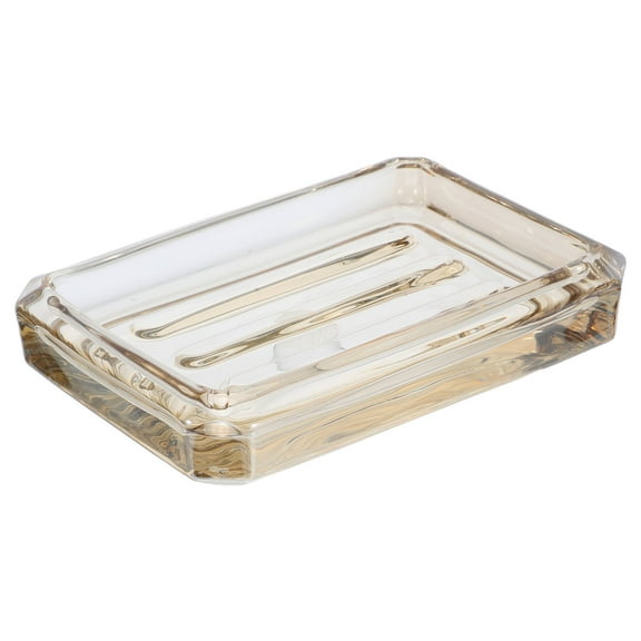 Masteelf Farmhouse Soap Holder Decorative Elegant Soap Dish Kitchen Soap Holder Bathroom Clear Glass Soap Tray for Sink Countertop Bathtub