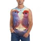 thumbnail image 1 of Fotbe Heart Sky Bird Couple Men's Camiseta sin Mangas Estampada para Hombres, Playera Casual para Gimnasio, Entrenamiento, Playa-3X-Large, 1 of 7
