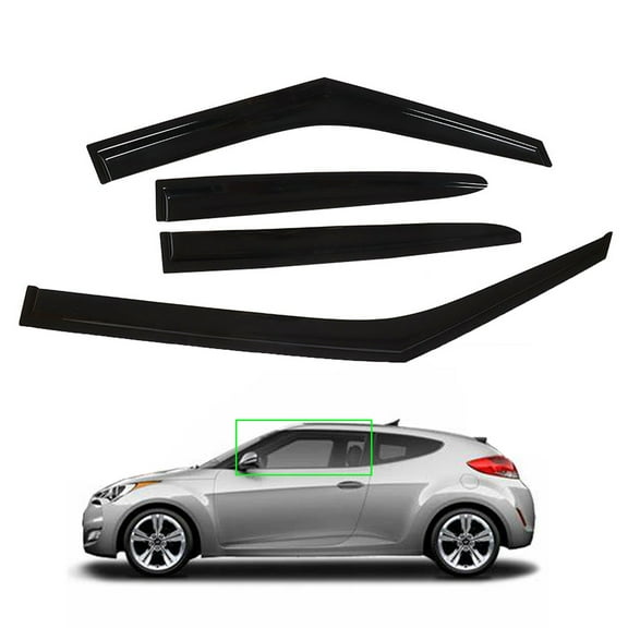 SEBLAFF 4 PCS Side Window Vent Visors Rain Guards Deflectors Smoke Replacement for 2011-2017 Veloster