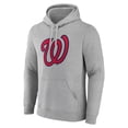 thumbnail image 2 of Men's Heather Gray Washington Nationals Official Logo Fitted Pullover Hoodie, 2 of 3