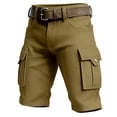 thumbnail image 5 of YANGXINX Men's Casual Cargo Shorts Summer Solid Stretchy Elastic Waist Work Short Pants Multi Pockets Lightweight Relaxed Fit Runnnig Shorts, 5 of 5