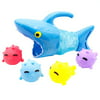 SSPalu Kids Fishing Shower Toys 3D Shark Colorful Cartoon Animal Bathroom Tools