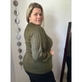 thumbnail image 6 of CASSIE LIZ Plus Size Sweaters For womens 3X Knitted Oversized V Neck Green Pullover Tops Trendy Fall Winter Outfits Soft and Warm 3XL 22W 24W, 6 of 8