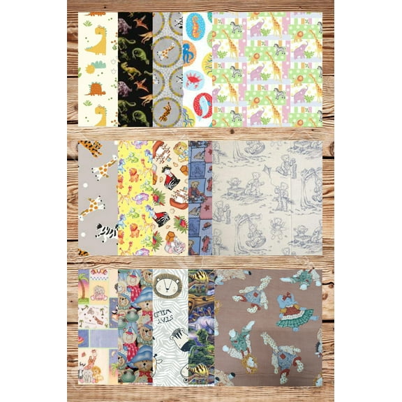 Assorted Nursery Fabric - 1 lb Scrap Bundle