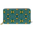 thumbnail image 1 of Seamless Wallpaper Pattern Green Drawing Personalized Leather Zipper Printed Clutch Bag Wallet Card Large Capacity Long Purse For Women, 1 of 5