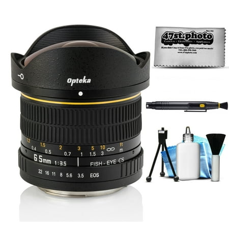 Opteka 6.5mm f/3.5 HD Aspherical Fisheye Lens for Canon EOS 80D, 77D, 70D, 60D, 60Da, 50D, 7D, 6D, 5D, 5DS, 1DS, T7i, T7s, T7, T6s, T6i, T6, T5i, T5, T4i, T3i, T3, SL2 and SL1 Digital SLR