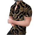 thumbnail image 4 of Camisa de vestir de playa para hombre con estampado 3D, camisa de verano con botones y estampado floral de palmeras, camisa de manga corta, camisas hawaianas informales de corte ajustado para fiestas, 4 of 4