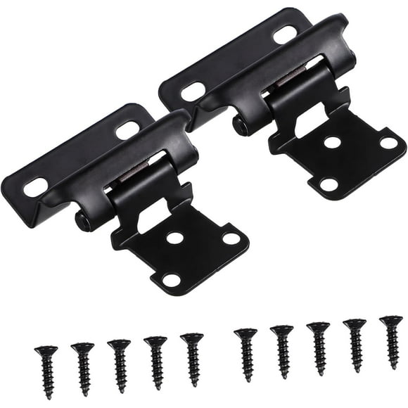 PinesC 1 Set Cupboard Hidden Cover Automatic Door Hinge Closer Black Door Hinges Cold Rolled Steel Close The Door Kitchen Cabinet Hinges Plate Kitchen Cabinet Door Hinges, 6.00X4.50X2.00CM