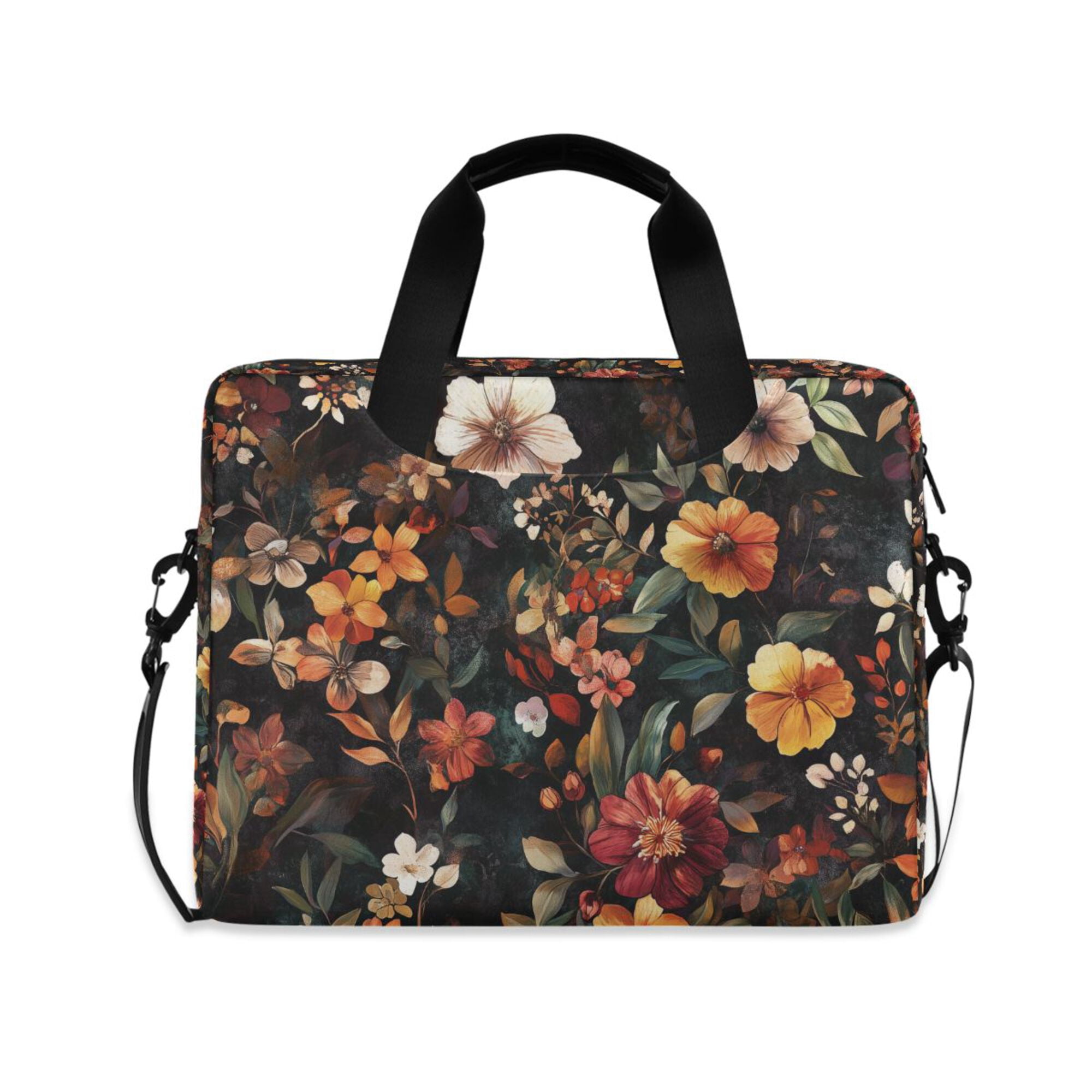 FORMRS 16" Laptop Bag Carrying Sleeve Case with Handle Travel Shoulder Briefcase, Colorful Flower