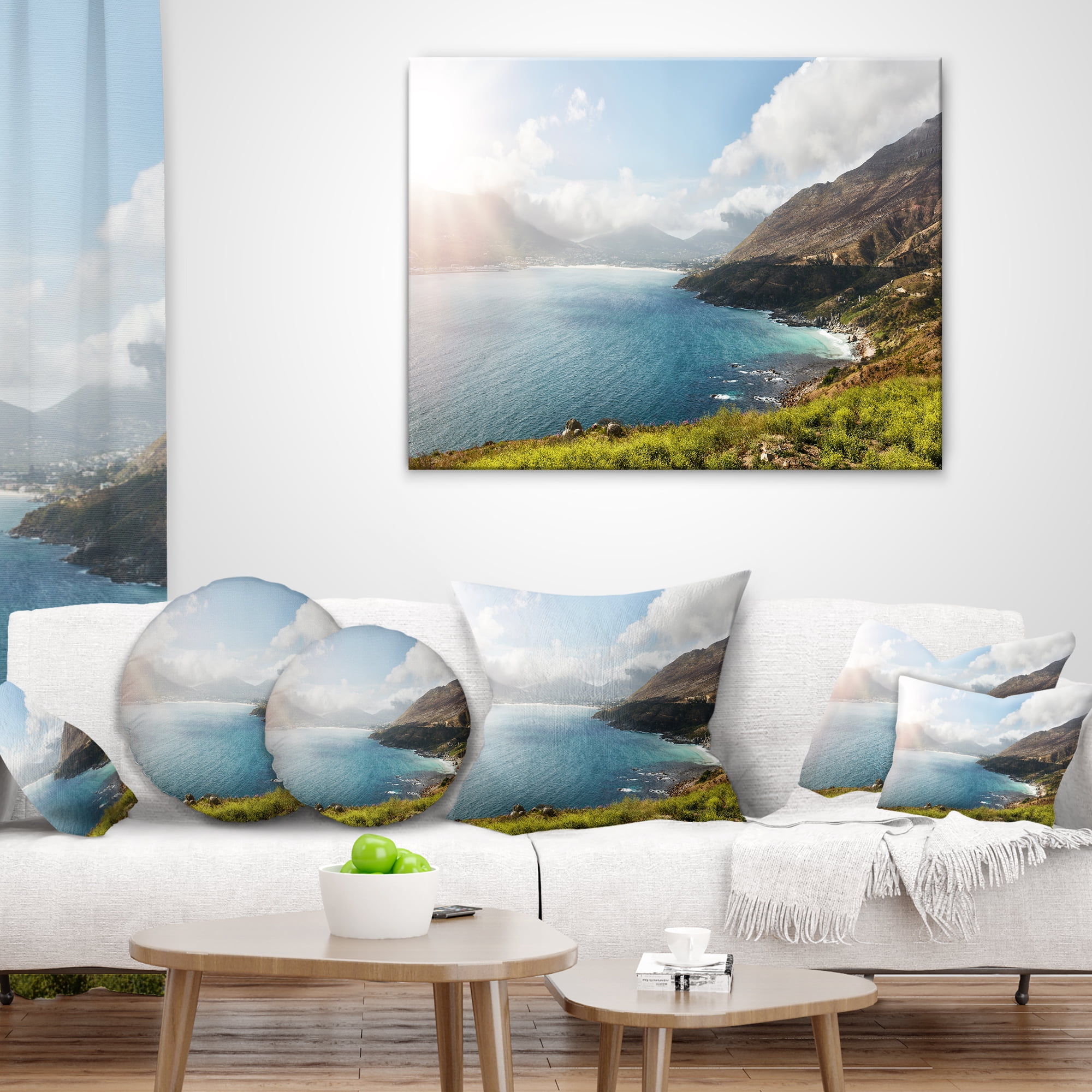 Designart Hout Bay View from Chapman s Peak - Abstract Throw Pillow - 16x16