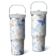 thumbnail image 2 of 1pc Butterfly 30oz Tumbler with Straw & Handle - Insulated Stainless Steel Cup | Holiday Gift for Man Women (Christmas, Valentine's, Birthday), 2 of 7