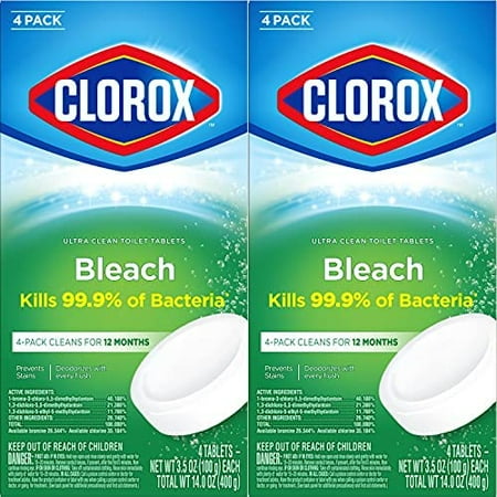 Ultra Clean Toilet Tablets Bleach 3.53 Ounces, 4 Count - Pack of 2 (Package May Vary)