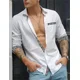thumbnail image 1 of Camisa de hombre nueva moda con estampado de cadena, cuello con botones, camisa de manga larga, ropa informal de calle de verano de alta calidad, 1 of 6