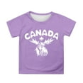 thumbnail image 1 of TIEVOSA T-Shirt à Manches Courtes pour Filles, Col Rond, Été, Coupe Décontractée, Basique, pour 3-4 Ans (Violet), 1 of 4