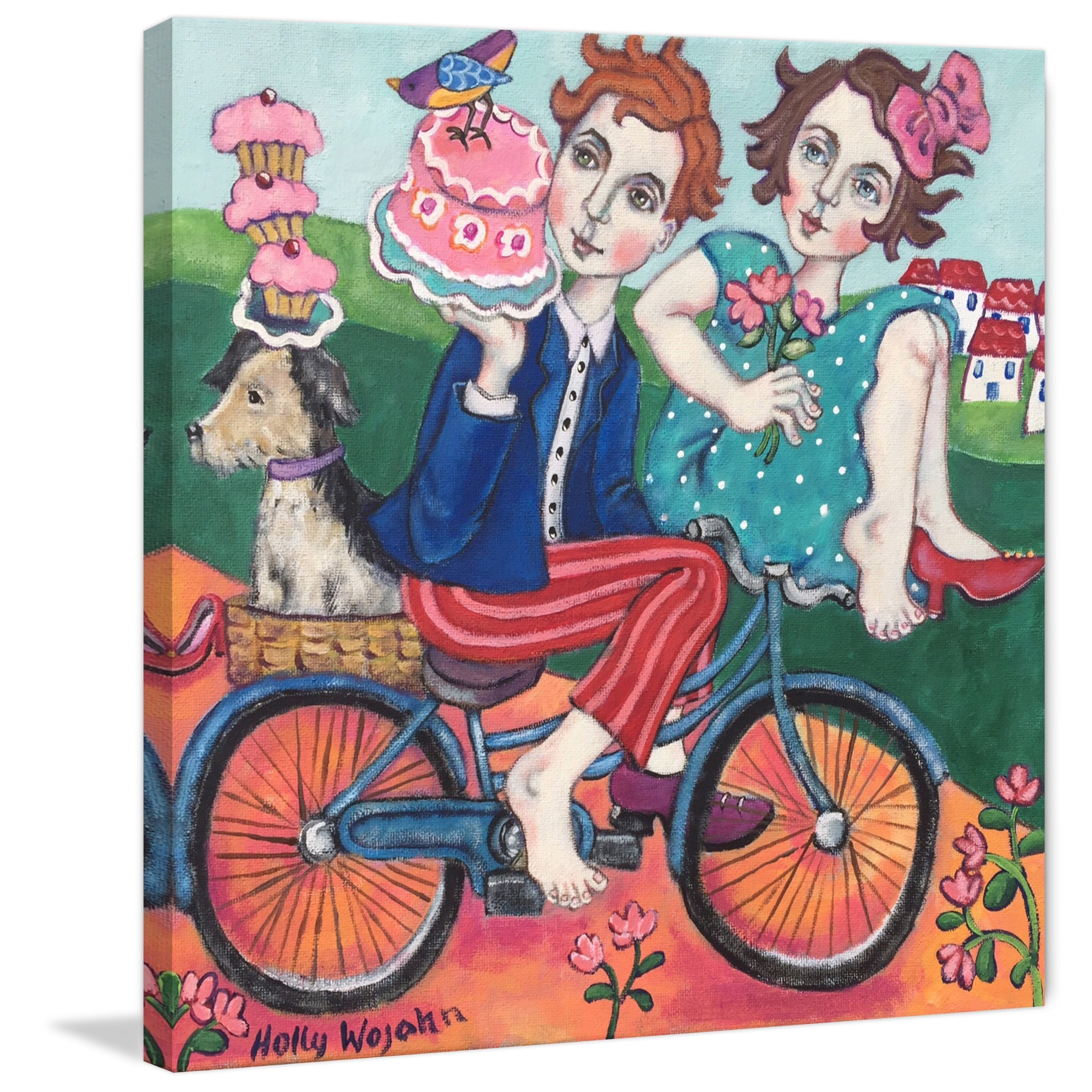 Marmont Hill "The Cake Getaway" by Holly Wojahn Painting Print on Wrapped Canvas
