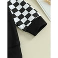thumbnail image 6 of BblyThe 0-3T Toddler Baby Boys Fall Outfits Checkerboard Patchwork Long Sleeve Sweatshirts and Elastic Waist Pants Outfits, 6 of 9