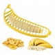 thumbnail image 4 of Cortador de plátano, perfecto para ensaladas de frutas, mango genérico, cortador de fruta de plátano de plástico, cortador, cortador, herramienta de cocina, amarillo, 4 of 5