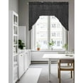 thumbnail image 4 of Black Burlap Texture Kitchen Curtains Swag Valance for Windows/Bathroom/Cafe, Farmhouse Vintage Black Rod Pocket Drape Panel Swag Curtains Valance for Bedroom/Living Room 56"x36", 4 of 6