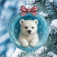 thumbnail image 4 of Arctic Animal Christmas Ornaments Collection - Cute Bunny, Penguin, Owl & More in Glittering Baubles for Holiday Decor F, 4 of 4