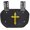 Chrome Gold Cross, variant on Sports Unlimited Thanks Fam Football Back Plate for Shoulder Pads - Universal Fit Lower Back Pad - Youth & Adult