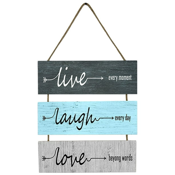 Signos de decoración rústica para el hogar Placa de pared de madera Reutilizable Regalo de inauguración de la casa que no se desvanece