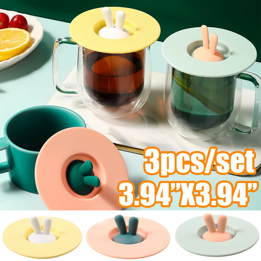 1PC Silicone Anti-dust Cup Lid Glass Drink Cover Coffee Mug Suction Seal O0D8