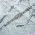 thumbnail image 4 of Bridal Crystal Rhinestone Wedding Dress Sash Belt With Ribbon Black, 4 of 6