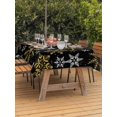 thumbnail image 2 of Outdoor Tablecloth with Umbrella Hole and Zipper, Snowflake Christmas Rectangle Table Cloth 60x84 Inch Waterproof Tablecloth, Winter Xmas Snow Simple Black Picnic Table Cover for Patio Camping, 2 of 7