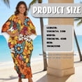 thumbnail image 7 of Xixirimido Retro 60s Hippie Flower Print Women's Kaftan Dresses Plus Size Beach Cover Up V-Neck Batwing Sleeve Swimsuit Coverup Summer Caftan Dress, 7 of 7