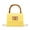 Yellow, variant on Women's Fashion Crocodile Pattern Small Square Bag - Bamboo Handle Design