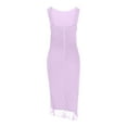 thumbnail image 4 of Women's Bodycon Dress Sleeveless Round Neck Knee Length Dress Purple, 4 of 5