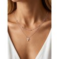 thumbnail image 3 of KeyStyle Cross Necklace for Women Hypoallergenic Stainless Steel Double Layered Cross Pendant Christmas Easter Christian Jewelry Gift, 3 of 10