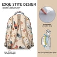 thumbnail image 5 of Chicken and Coop Pattern Student Backpack Farm Cartoon Hen Egg Chick Rustic Design Bookbag for Student Cute Farm Style, 5 of 6