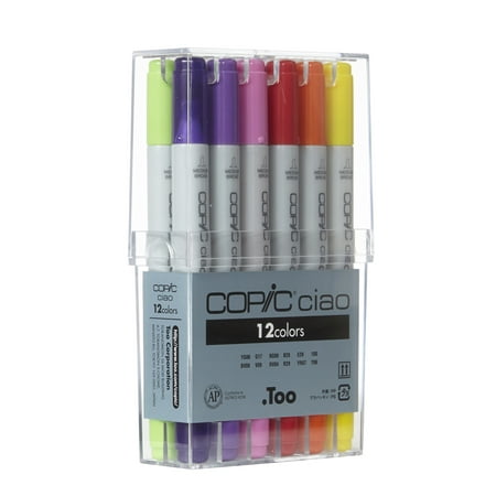 Copic Ciao Artist Marker Set, 12-Colors, Basic