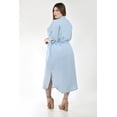thumbnail image 3 of Vestido largo a rayas Roman Fashion /Tallas Extras, 1765-1 (Azul cielo) azul cielo 42, 3 of 6