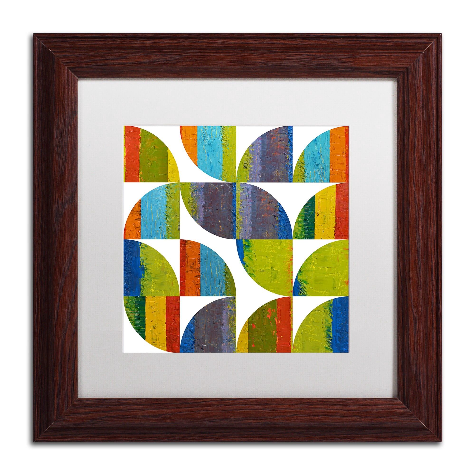 Trademark Fine Art "Quarter Rounds 3.0" Canvas Art by Michelle Calkins, White Matte, Wood Frame