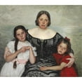 thumbnail image 2 of Laurits Tuxen 22x20 Gold Ornate Framed and Double Matted Museum Art Print Titled - Portrait Group. Frederikke Tuxen with Yvonne and Nina (1905), 2 of 4