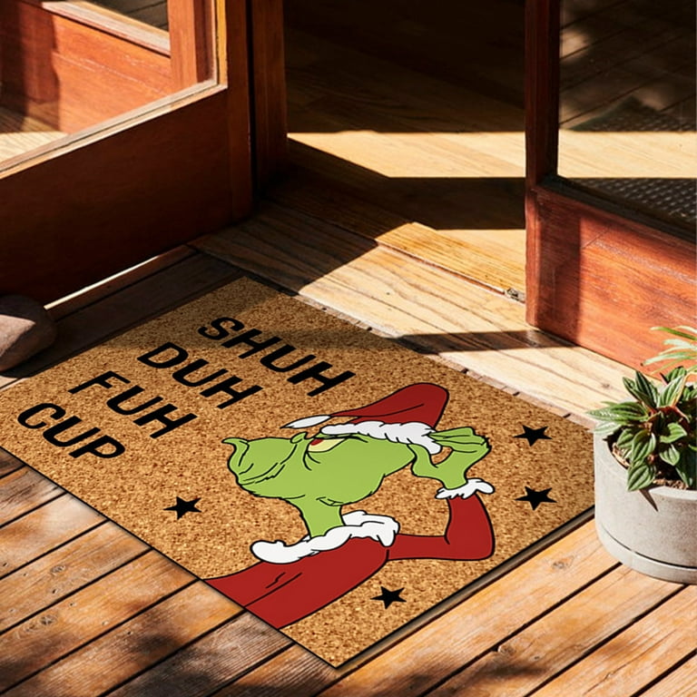 GAGEC Christmas Door Mat Outdoor Rug Funny Christmas Doormat OH Fudge  Entrance Rug Winter Door Mat Outdoor Farmhouse Decor Home Kitchen Floor  Front