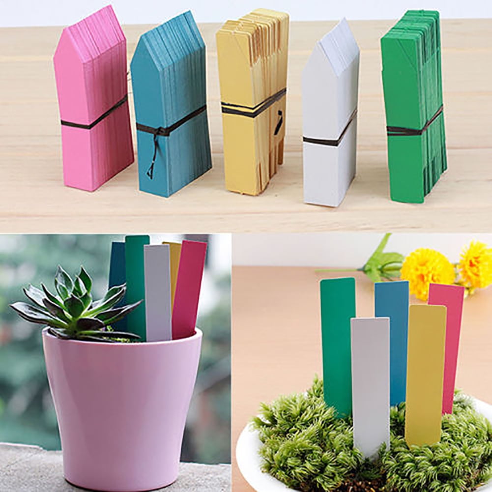 100Pcs Garden Plant Pot Markers Plastic Stake Tags Yard Nursery Seed Labels New 