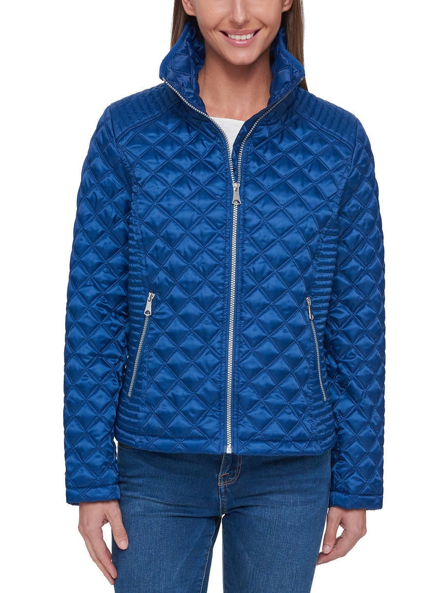 Andrew Marc Marc New York Womens Lightweight Quilted Jacket (Navy, Small)