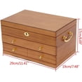 thumbnail image 4 of Fichiouy Wooden Jewelry Box 3 Layers Large Capacity W/Lock + Velvet Interior Organizer, 4 of 9