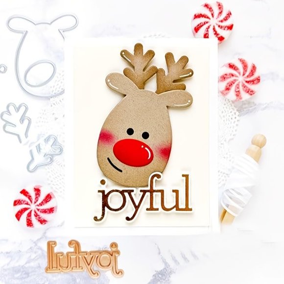 Troquel de Corte Metálico MCPOOX Alce Navideño 9.1x6.4 cm