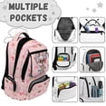 thumbnail image 7 of HUIACONG Pink Koala Bubble Tea Print School Backpack for Girls Age 5-16 Water Resistant Multi Pockets Adjustable Padded Straps Large Capacity Lightweight Bookbag for School Travel Daily Use, 7 of 7