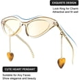 thumbnail image 3 of Gafas de sol de moda para mujer, estrechas, con forma de ojo de gato y cadena de metal, patillas H, 3 of 5