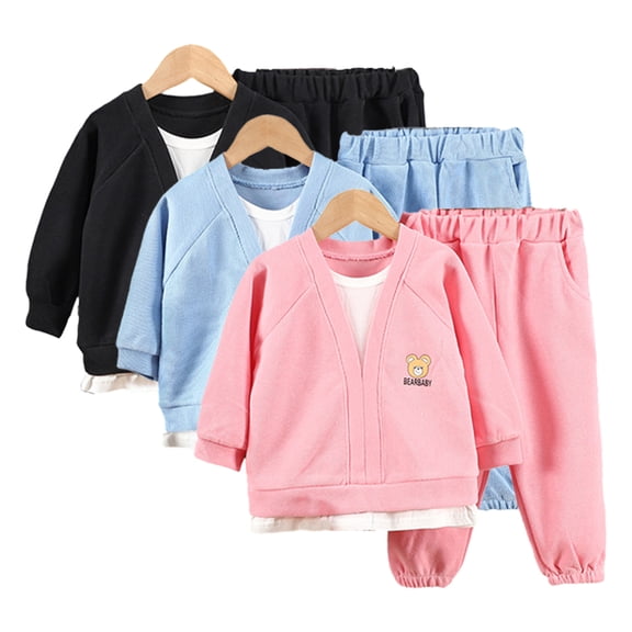 Esaierr 6 Months-6 Years Boys Sweatshirt Tops for Baby Toddler,Fall Winter Sweatpants Long Sleeve Casual Elastic Waist Jogger Pants 2PCS Set