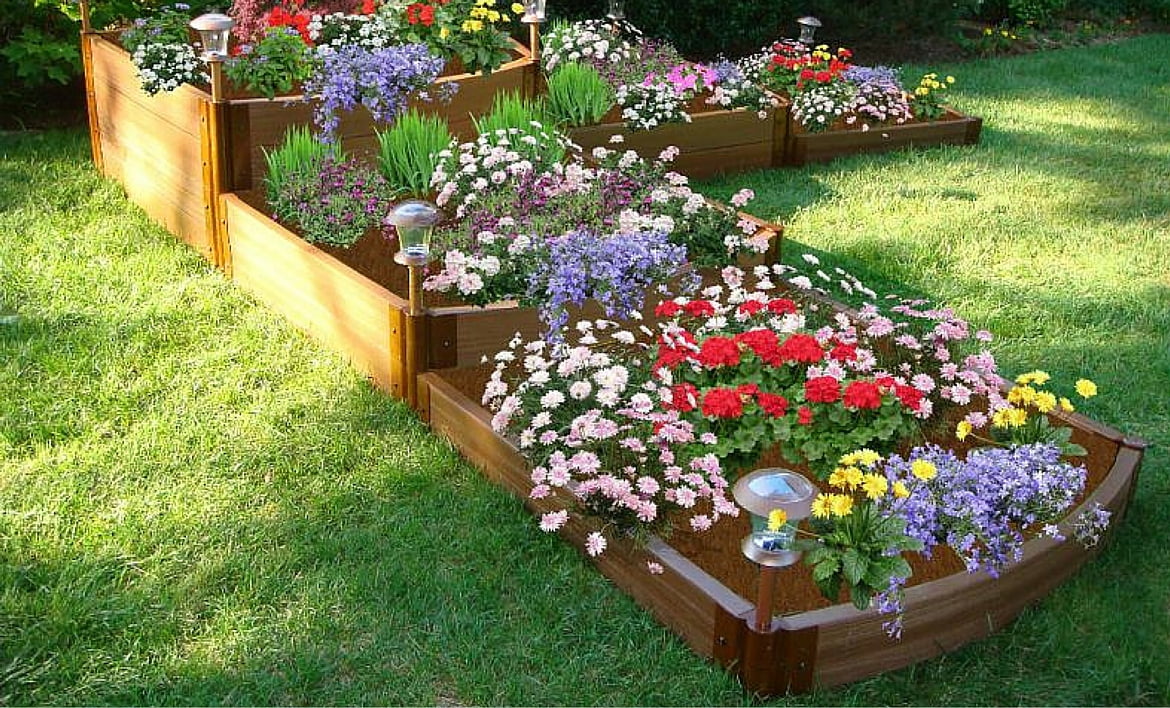 Frame It All Tool Free Classic Sienna Raised Garden Bed Split Waterfall Tri Level 12 X 12 X 22 1 Profile Walmart Com Walmart Com