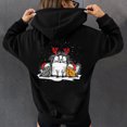 thumbnail image 1 of Liquidación de ICHUANYI para mujer, Otoño Invierno, Navidad, bloque de Color, estampado gráfico, cuello en V, manga larga, Tops con capucha, Jersey, blusa ICHUANYI WER202308231040, 1 of 4