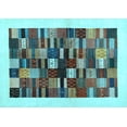 thumbnail image 1 of Ahgly Company Indoor Rectangle Solid Light Blue Modern Area Rugs, 5' x 8', 1 of 4